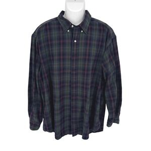 Ralph Lauren Blake Tartan Plaid Button Down Shirt XL Green Navy Red Classic Fall